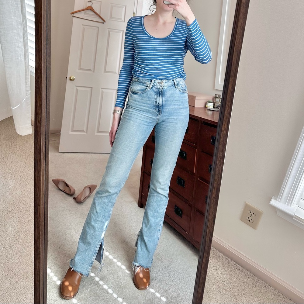 J. Crew - Cashmere/Tencel Blend Striped Tee - Size M
